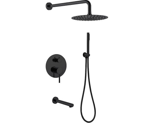 Душевая система Abber Emotion AF8817B Черная матовая