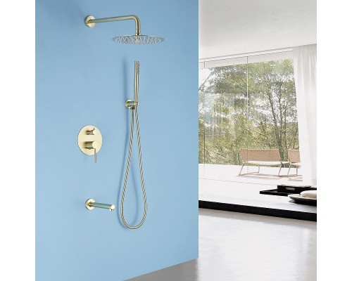 Душевая система Abber Emotion AF8817G Золото матовое