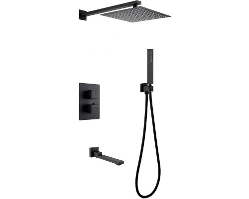 Душевая система Abber Daheim AF8250B с термостатом Черная матовая
