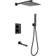 Душевая система Abber Daheim AF8250B с термостатом Черная матовая