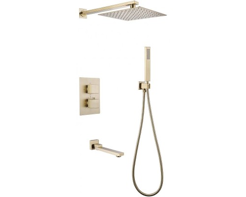 Душевая система Abber Daheim AF8250G с термостатом Золото матовое