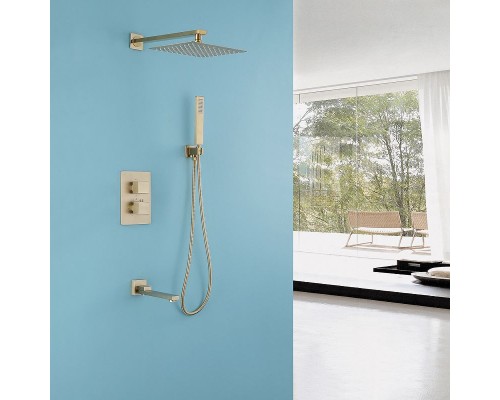Душевая система Abber Daheim AF8250G с термостатом Золото матовое