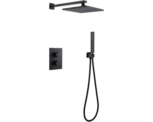 Душевая система Abber Insel AF8051B с термостатом Черная матовая