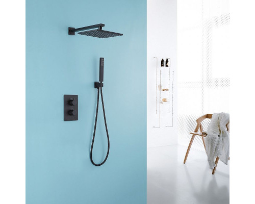 Душевая система Abber Insel AF8051B с термостатом Черная матовая