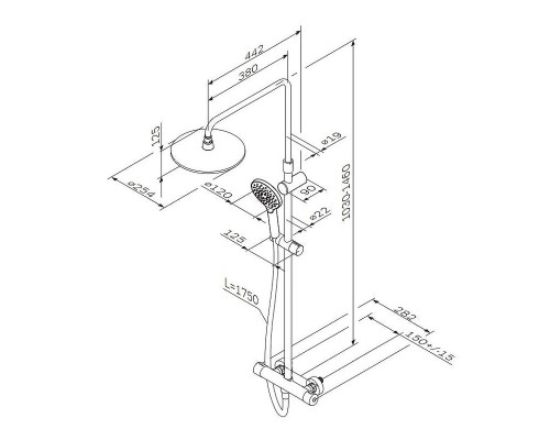 Душевая система AM.PM Like F0780464 Хром