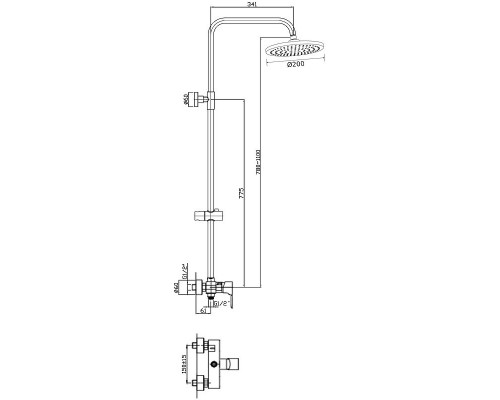 Душевая система Orange Flipo M23-912cr Хром