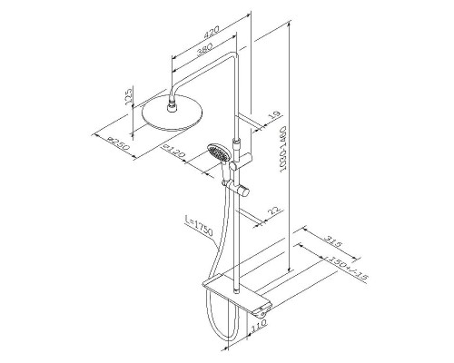Душевая система AM.PM Spirit V2.0 F0770A400 с термостатом Хром