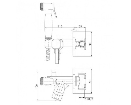 Гигиенический душ со смесителем Lemark Solo LM7165B Бронза