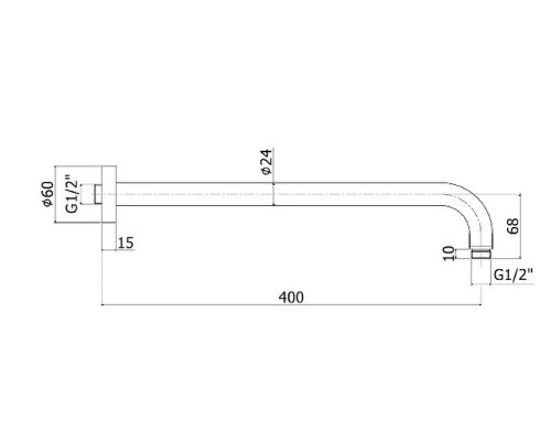 Кронштейн для верхнего душа Paffoni Lusso ZSOF034ST Сталь