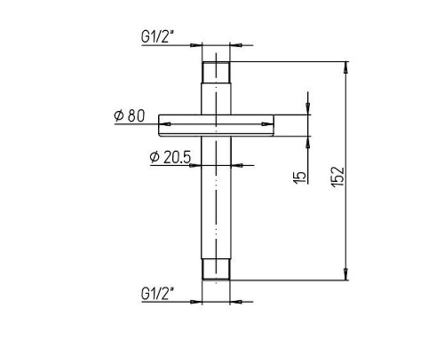 Кронштейн для верхнего душа Paini 50PZ744T615BI Черный матовый