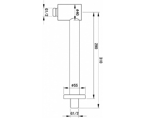 Кронштейн для верхнего душа Aquanet Round AF210-31R-S 245266 Сатин