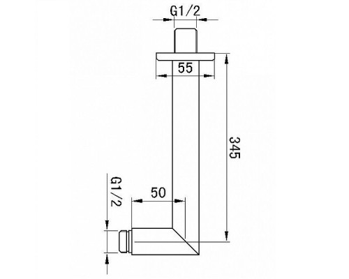 Кронштейн для верхнего душа Aquanet Square AF210-31S-S 245267 Сатин