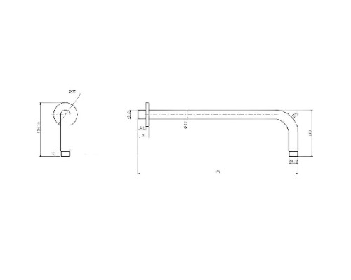 Кронштейн для верхнего душа Aquanet Static AF330-91B 261827 Черный матовый
