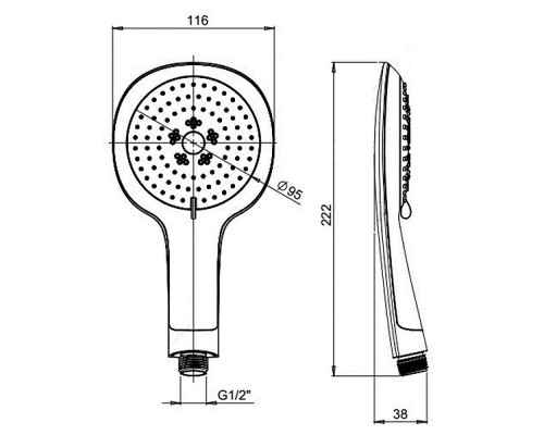 Ручной душ Paini Novara 50CR155/P18KM Хром Белый
