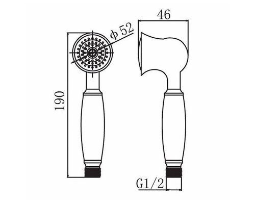 Ручной душ Aquanet Classic ARB07 202246 Золото