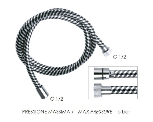 Душевой шланг Remer 332CNNC150 Хром Черный глянец