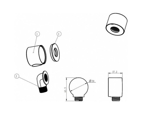 Шланговое подключение Aquanet Round AF000-11C 252255 Хром
