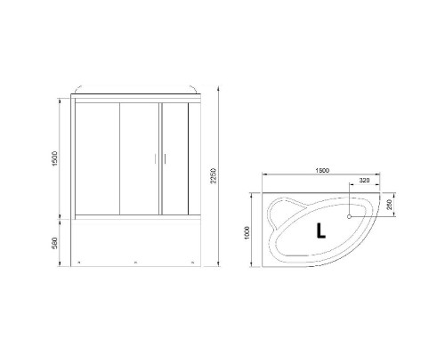 Душевой бокс Royal Bath ALP 150x100 RB150ALP-C-L с гидромассажем