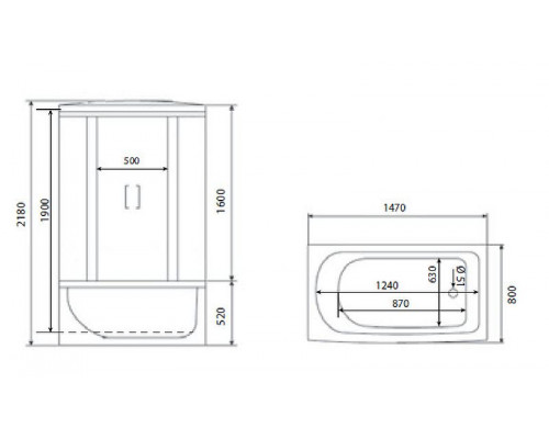 Душевой бокс Timo Eco 148х80 TE-0750 с гидромассажем