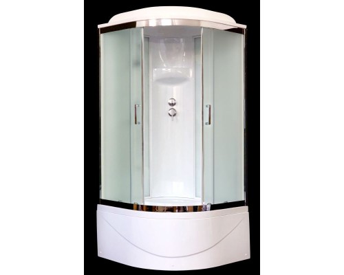 Душевая кабина Royal Bath ВК 90x90 RB90BK1-M-CH стекло матовое задние стенки Белые