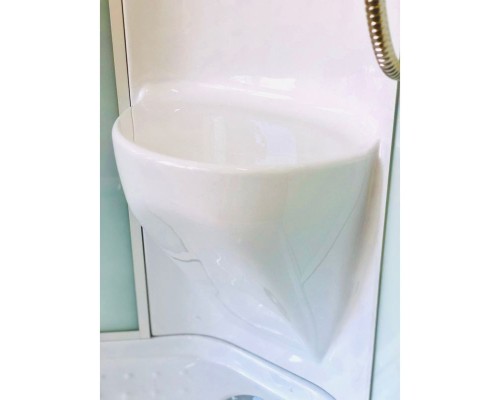 Душевая кабина Royal Bath ВК 90x90 RB90BK1-M-CH стекло матовое задние стенки Белые