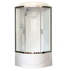 Душевая кабина Royal Bath ВК 90x90 RB90BK1-M-CH стекло матовое задние стенки Белые