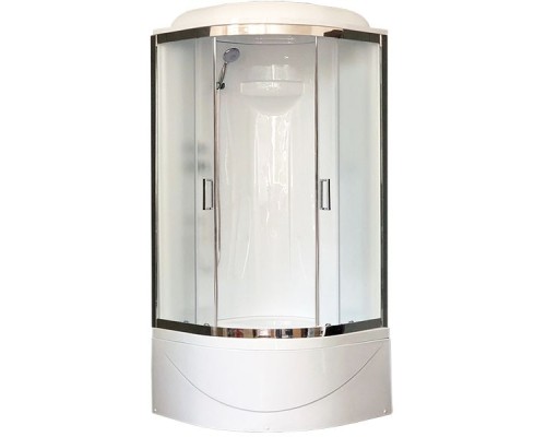 Душевая кабина Royal Bath ВК 90x90 RB90BK1-M-CH стекло матовое задние стенки Белые