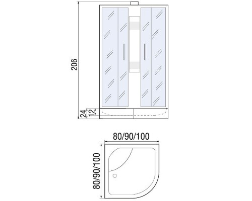 Душевая кабина River Nara 100x100 МТ Б/К 10000002998 с поддоном