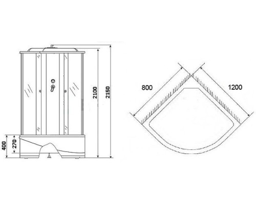 Душевая кабина Niagara Eco NG-7310-14L 120х80 без гидромассажа