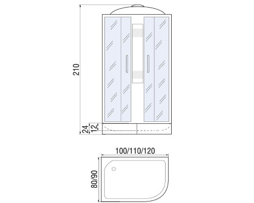 Душевая кабина River Nara 100х80 МТ L 10000003639 с поддоном