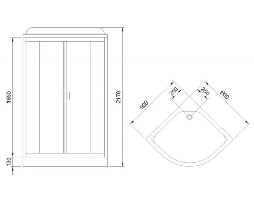 Душевая кабина Royal Bath HK 90х90 RB90HK2-M с гидромассажем