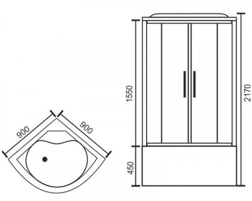 Душевая кабина Royal Bath BK 90х90 RB90BK1-T без гидромассажа