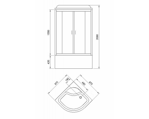 Душевая кабина Royal Bath 90х90 RB-ЕКО90ВК-WM без гидромассажа