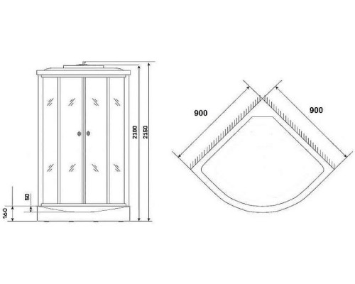 Душевая кабина Niagara Eco 90х90 NG-5301-14 без гидромассажа
