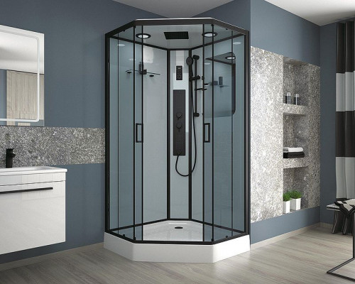 Душевая кабина Niagara Premium 100x100 NG-6902-01GD Black с гидромассажем