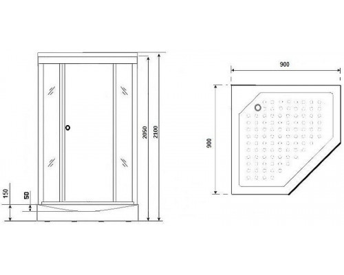 Душевая кабина Niagara Lux 90x90 NG-7701DW без гидромассажа