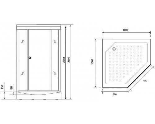 Душевая кабина Niagara Lux 100x100 NG-7702DG без гидромассажа