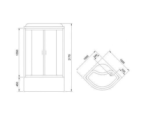 Душевая кабина Royal Bath RB100NRW-T-CH-P с гидромассажем