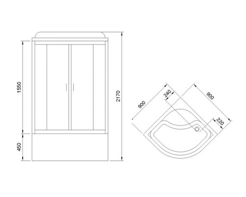 Душевая кабина Royal Bath BK 90x90 RB90BK2-M с гидромассажем