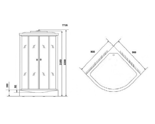 Душевая кабина Niagara Lux NG-7715W 90x90 с гидромассажем