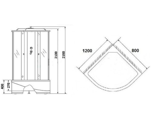 Душевая кабина Niagara Eco NG-7310-14R 120х80 без гидромассажа