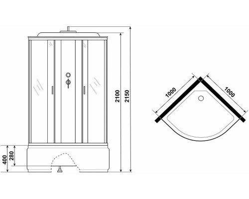 Душевая кабина Niagara Classic 100x100 NG-2509-14 без гидромассажа