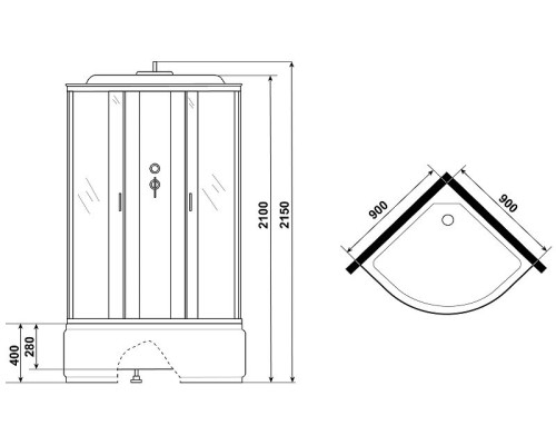 Душевая кабина Niagara Classic 90x90 NG-6708-14 без гидромассажа