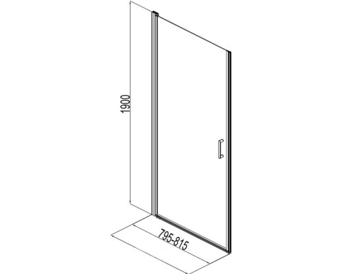 Душевая дверь Aquanet Cinetic AE12-N-80H190U-CT 800 243619 профиль Хром стекло прозрачное