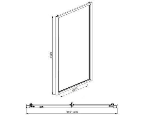 Душевая дверь Aquanet Alfa NAA6422 90 252214 профиль Хром стекло прозрачное