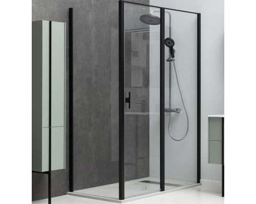 Душевая дверь Allen Brau Priority 100 3.31006.BBA профиль Черный брашированный стекло прозрачное