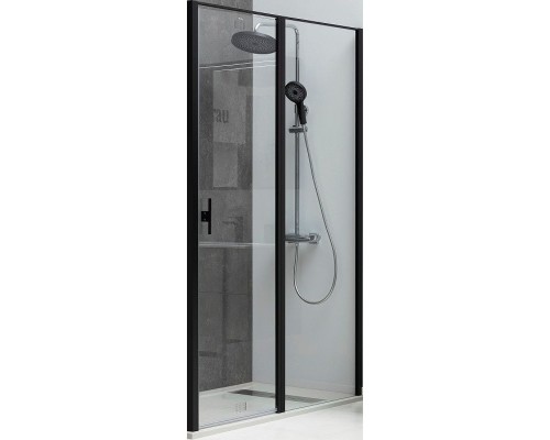 Душевая дверь Allen Brau Priority 100 3.31006.BBA профиль Черный брашированный стекло прозрачное