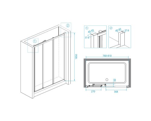 Душевая дверь RGW Classic CL-11 80 04091108-11 профиль Хром стекло прозрачное