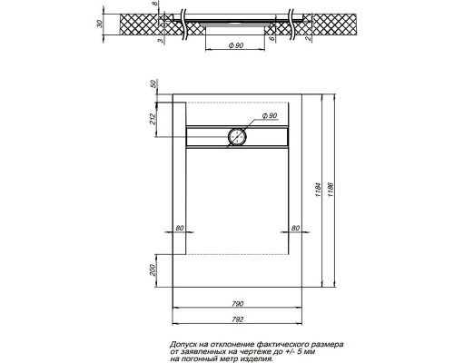 Душевой поддон из искусственного камня Aquanet Delight 120x80 255442 Белый