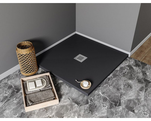 Душевой поддон из искусственного камня Aquanet Pleasure 100x100 258889 Черный